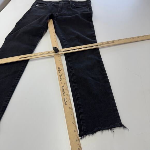 Adriano Goldschmied Jeans Womens 28 Black Legging Super Skinny Ankle Raw Hem - Picture 9 of 9